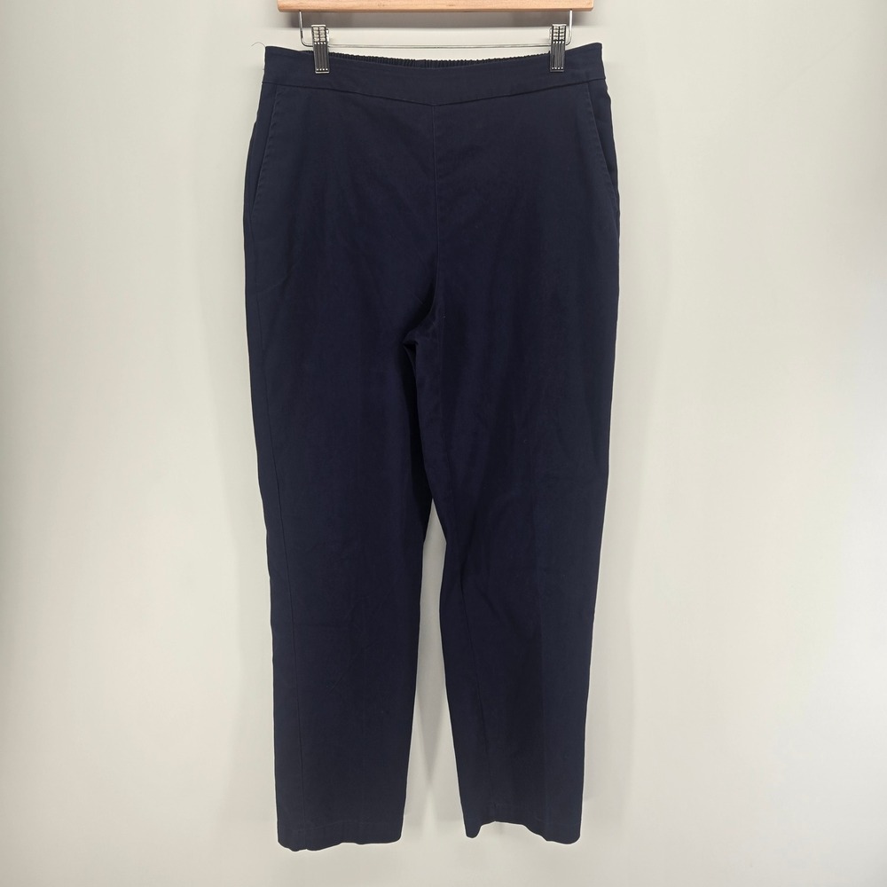 Draper's & Damon's Pants Womens Medium Navy Blue Pull On Elastic Waist Trousers